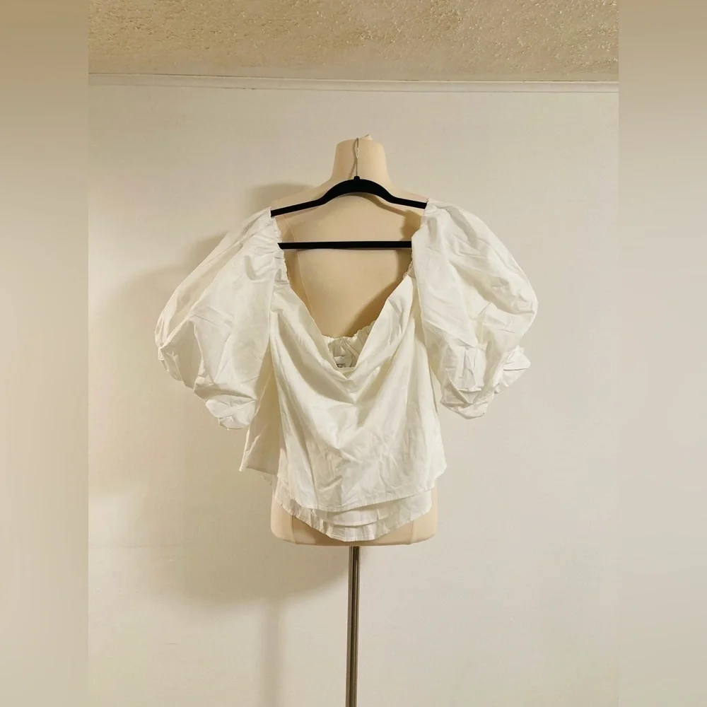 SOLD Free People Mare Mare Piera Cotton Top Size Medium White NWOT - Picture 7 of 12